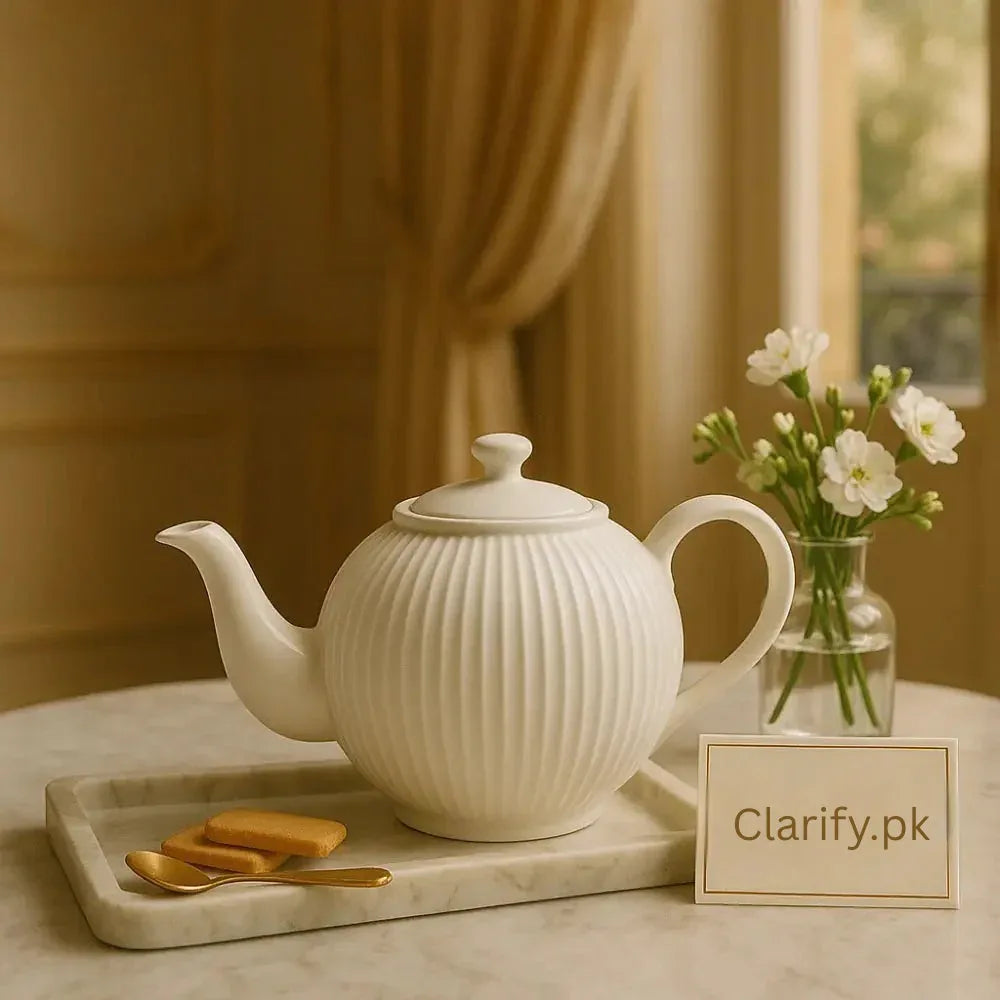 Elegant Ceramic Teapot with Lid - Stylish & Durable - Clarify.pk