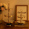 Gold Crystal Tiered Dessert Stand – Elegant 2 & 3 Layer Serving Tray Set - Clarify.pk