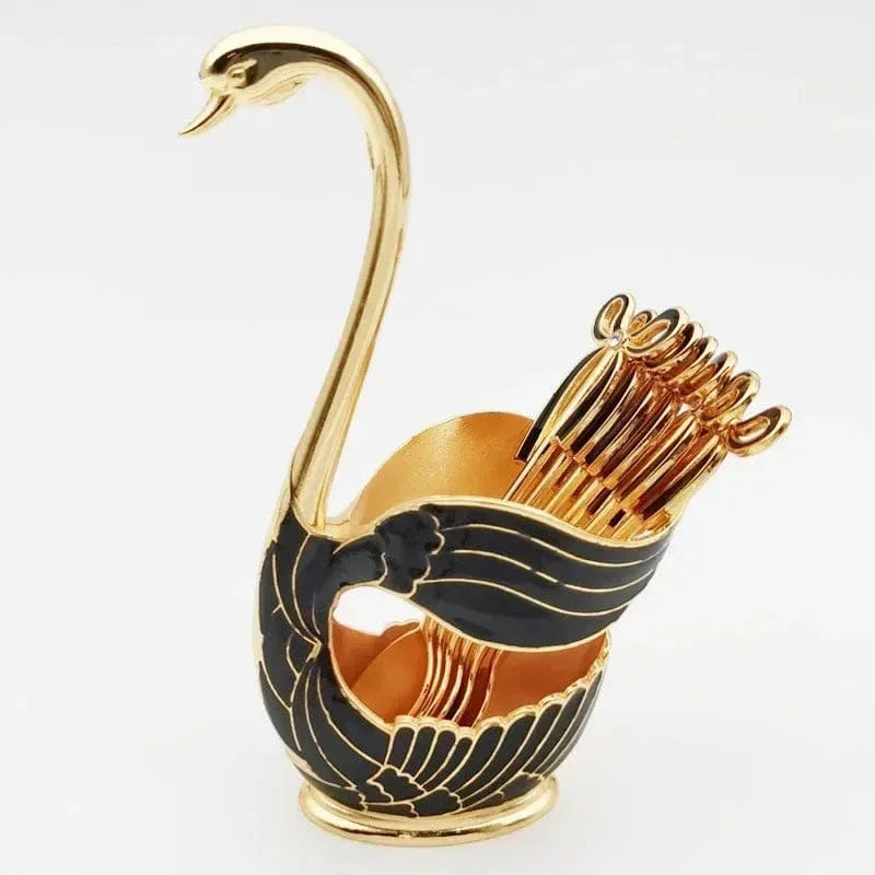 Swan Figurine Home Decor with Gold Finish