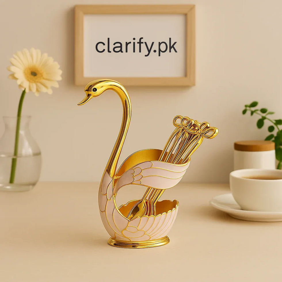 Swan Figurine Home Decor with Gold Finish