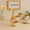 Swan Figurine Home Decor with Gold Finish