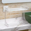 Double Layer Bathroom Organizer - Luxury Clear Rack - Clarify.pk