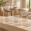 Clear Glass Bucket with Curved Handle