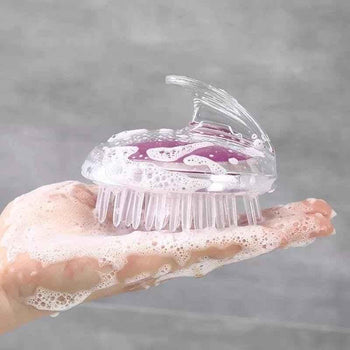 Silicone Scalp Massage Brush with Soft Bristles - Clarify.pk