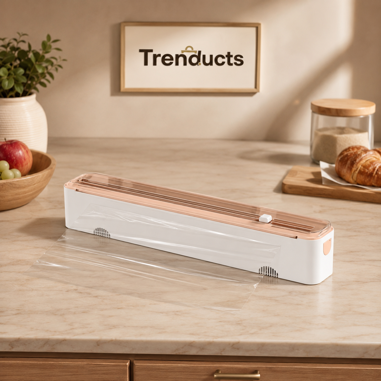 Compact Kitchen Wrap Cutter with Sliding Blade
