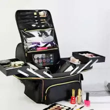 Waterproof PU Leather Makeup Bag - Spacious & Durable - Clarify.pk