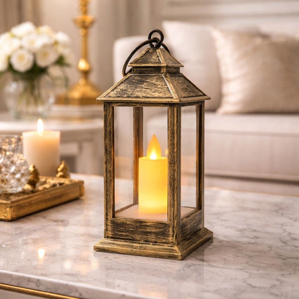 Vintage Style LED Luminous Lantern – Antique Decorative Lamp (EACH)