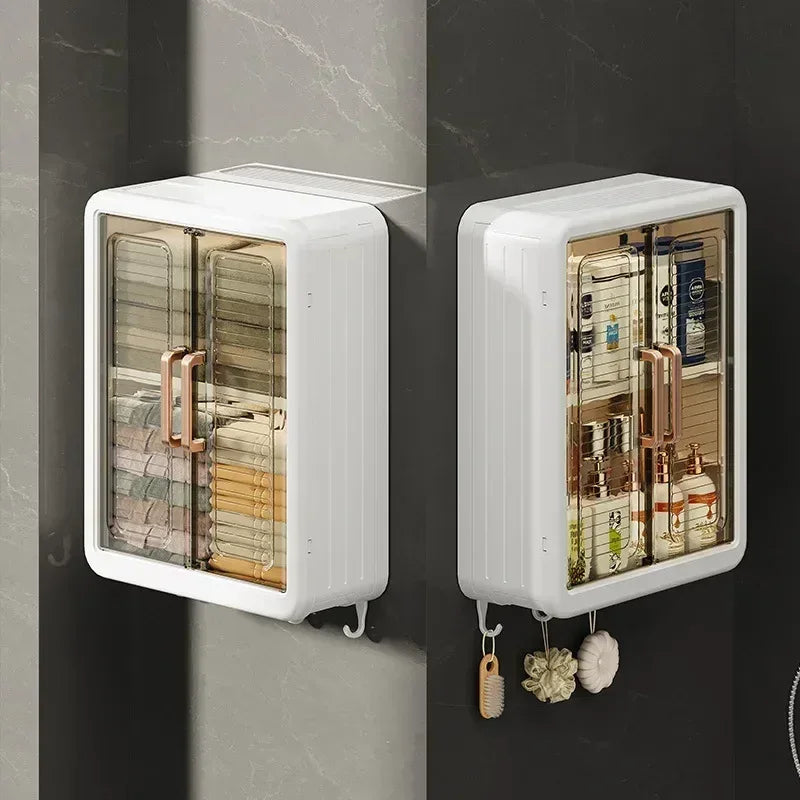 Wall Mounted Bathroom Storage Cabinet with Hooks