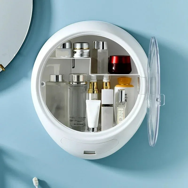 Round Cosmetic Storage Box with Clear Door - Clarify.pk