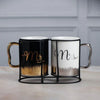 Couple Coffee Mugs with Stand - Mr & Mrs Set - Clarify.pk