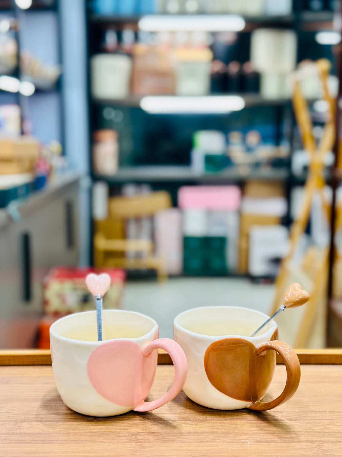 Couple Heart Mug Gift Set with Spoons – 2 pieces set
