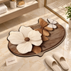 Cream Flower & Butterfly Washroom Mat
