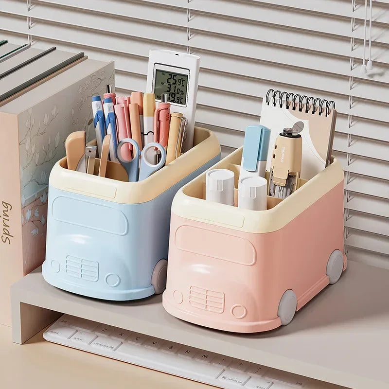 Creative Desktop Pen Holder in Fun Bus Design
