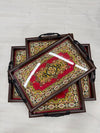 Crimson Persian Medallion 3-Piece Fibre Tray Set