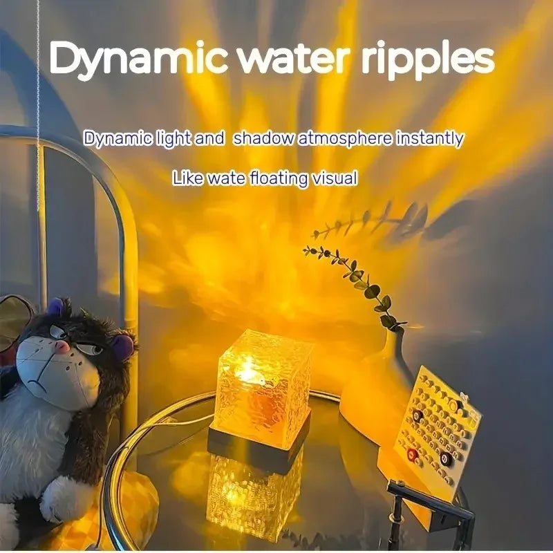 16 Color Night Lamp Crystal Water Ripple Light