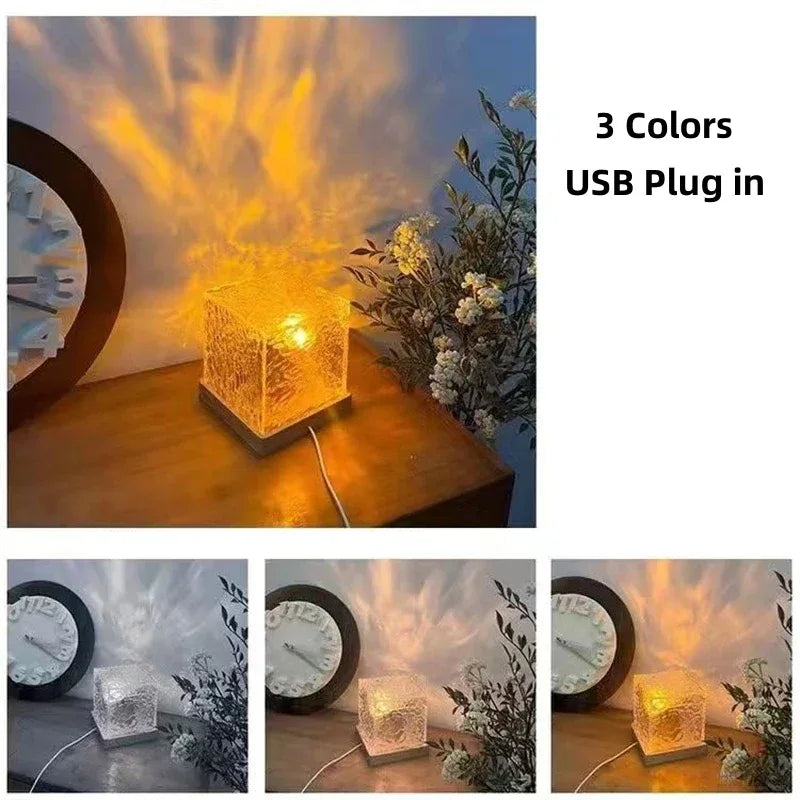 16 Color Night Lamp Crystal Water Ripple Light