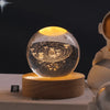 Crystal Ball LED Night Light – 3D Galaxy Planet & Moon Lamp (Random design) - Clarify.pk