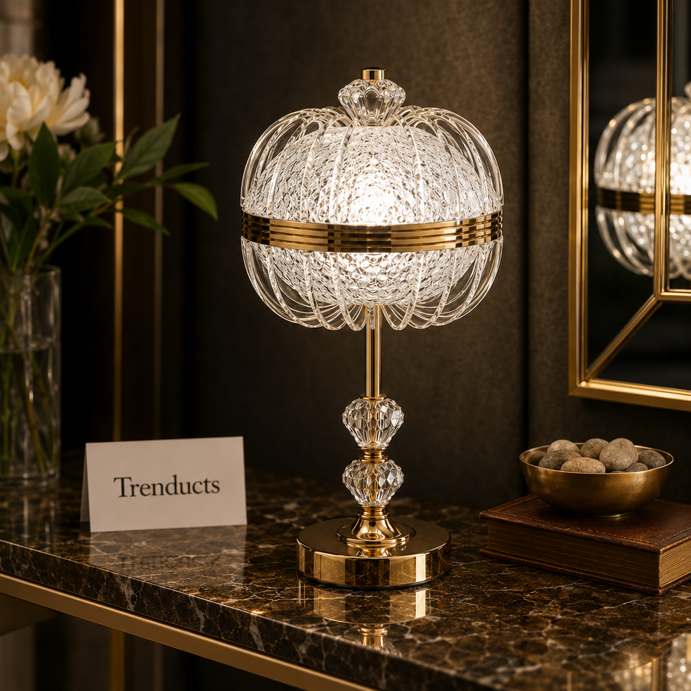 Crystal Bloom Gold-Tone Table Lamp