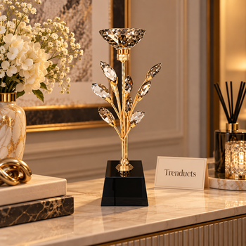 Crystal Leaf Candle Stand luxury lifestyle image
