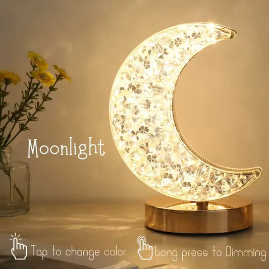 Crystal Moon Night Light Lamp with Dimming