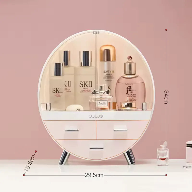 Makeup Organizer with Dust Cover - Stylish Storage - Clarify.pk