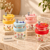 Cute Bear Glass Sipper with Straw (Random Color)