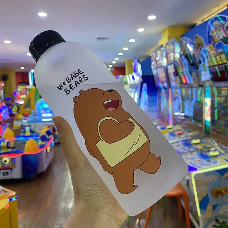 1000ml Cute Cartoon Drinkware Frosted Bear Bottles - Clarify.pk