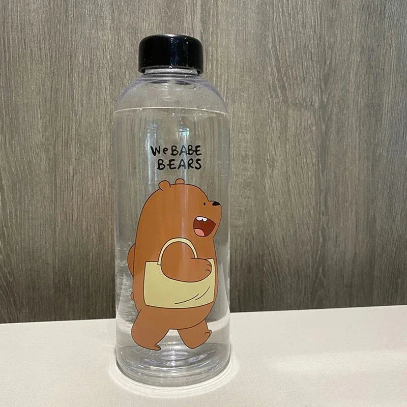 1000ml Cute Cartoon Drinkware Frosted Bear Bottles - Clarify.pk