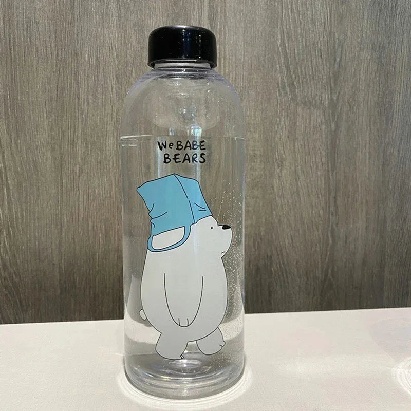 1000ml Cute Cartoon Drinkware Frosted Bear Bottles - Clarify.pk