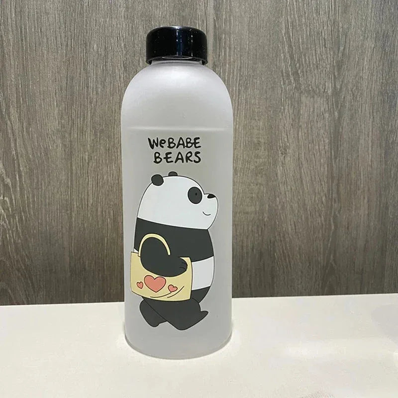 1000ml Cute Cartoon Drinkware Frosted Bear Bottles - Clarify.pk