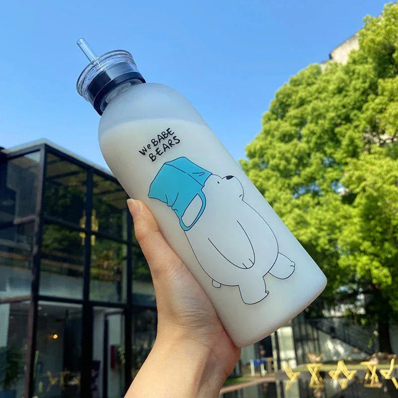 1000ml پیارا کارٹون ڈرنک ویئر فروسٹڈ بیئر بوتلیں۔