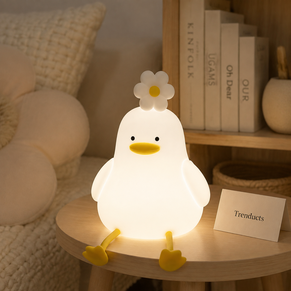Cute Flower Duck Silicone Tap-Control Night Lamp