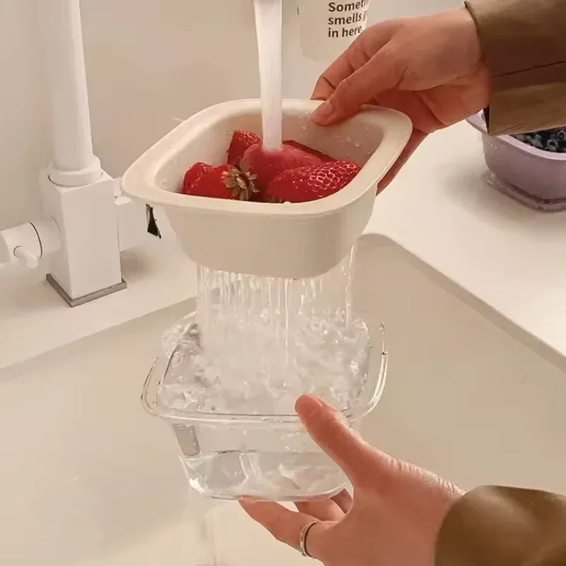 Cute Fruit Drain Basket with Water Collector