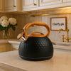 HausRoland Luxury Black Whistling Kettle – Wooden Handle - Clarify.pk
