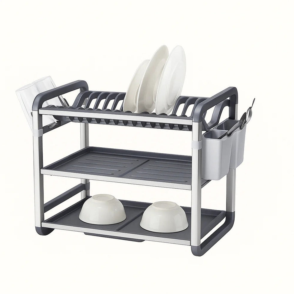 Binca Premium 3-Tier Dish Drying Stand – Vertical Countertop Organizer