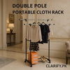 Premium Double Pole Portable Cloth Rack - Clarify.pk