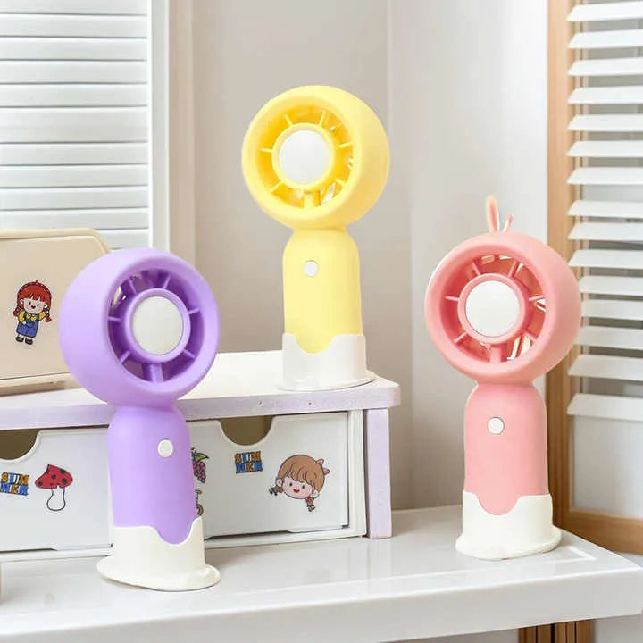 3-Speed Mini Handheld Fan with Phone Stand