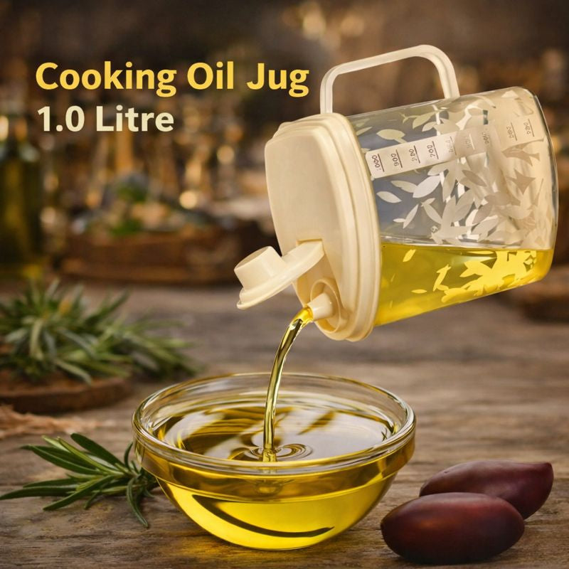 Plastic Oil Jug 1000ml – Leak-Proof Kitchen Dispenser