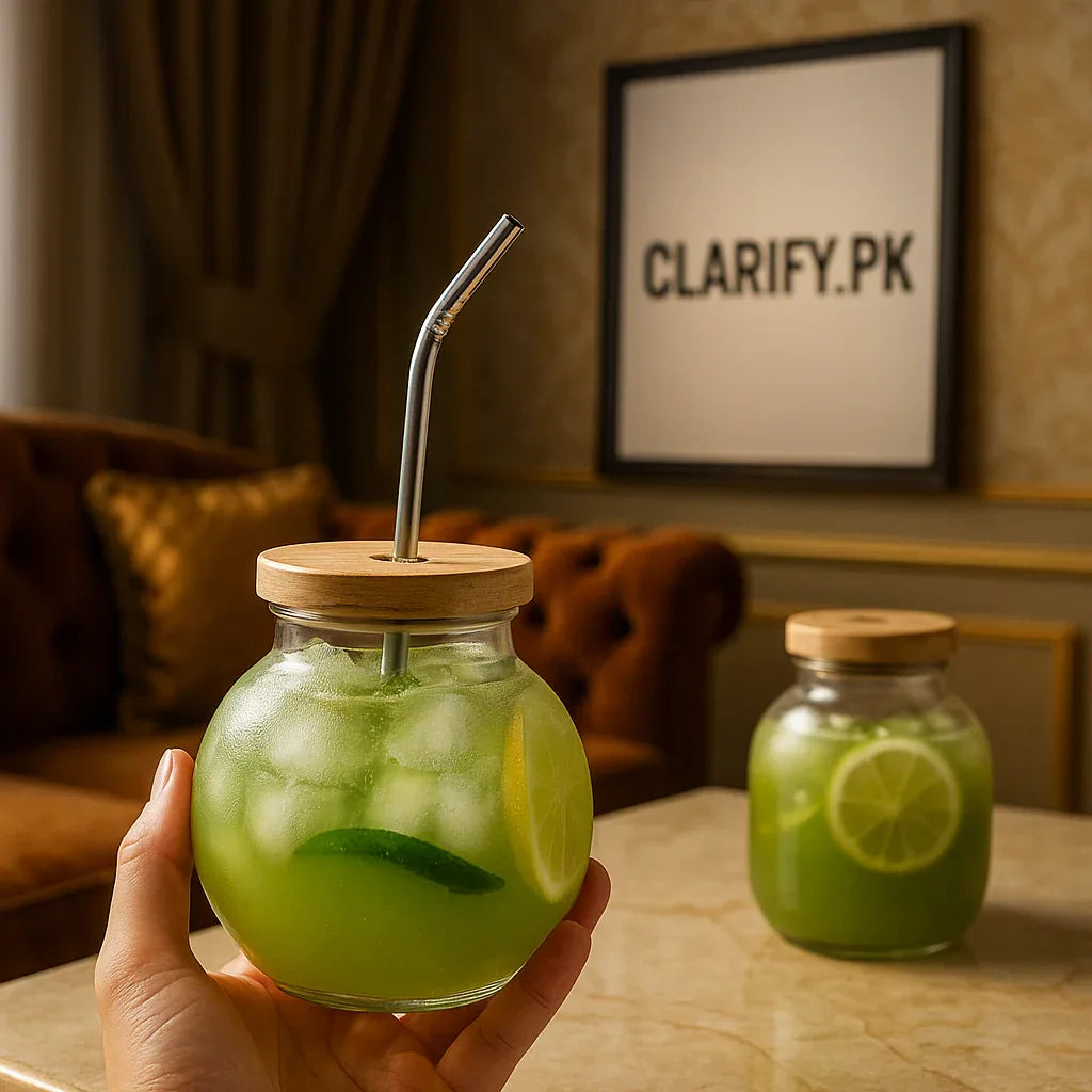 Pomegranate Ice Tea with Straw – Refreshing Drink - Clarify.pk