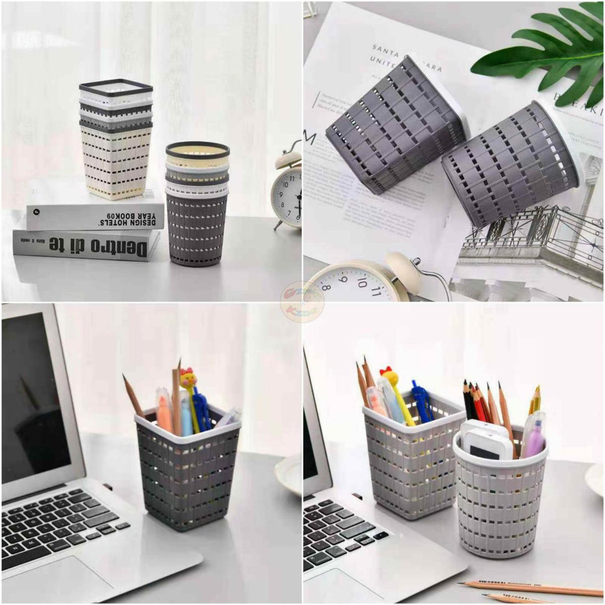 Woven-Style Plastic Desktop Organizer & Pen Cup