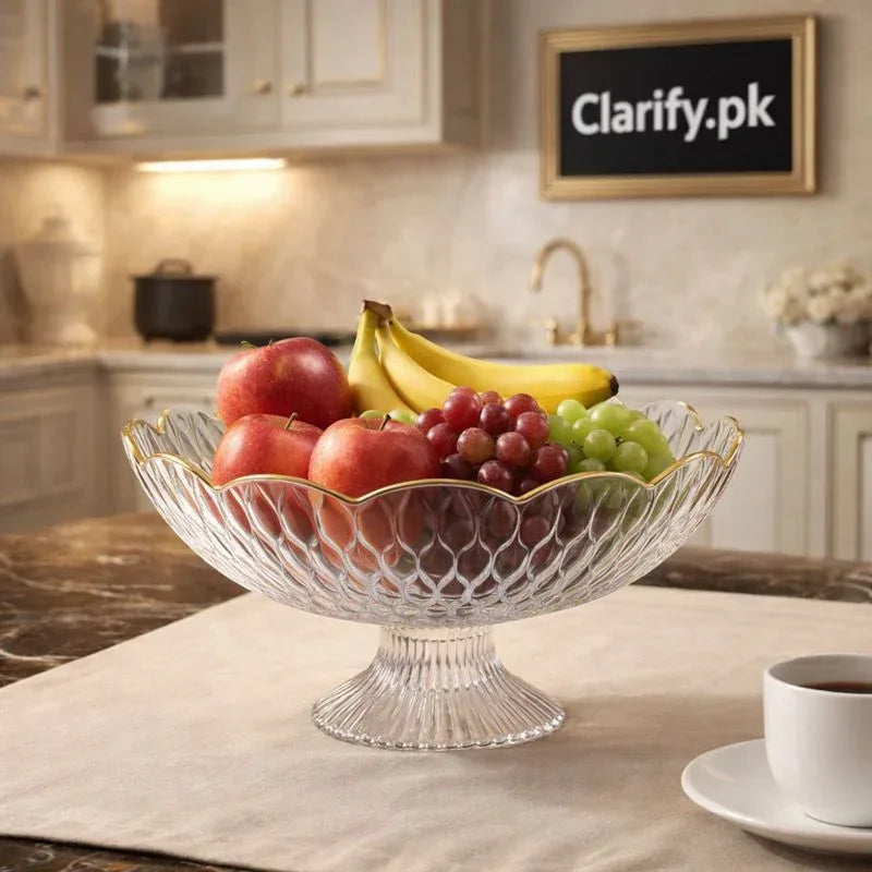Premium Acrylic Fruit Dish with Stand – Elegant Serveware - Clarify.pk