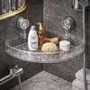 Acrylic Corner Suction Shelf – Drill-Free Bathroom Rack AB