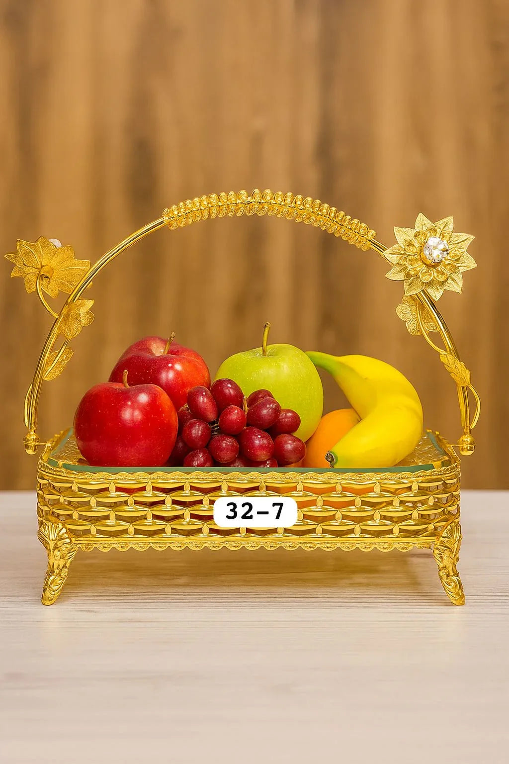 Golden Basket Tray – Elegant Home Organizer - Clarify.pk