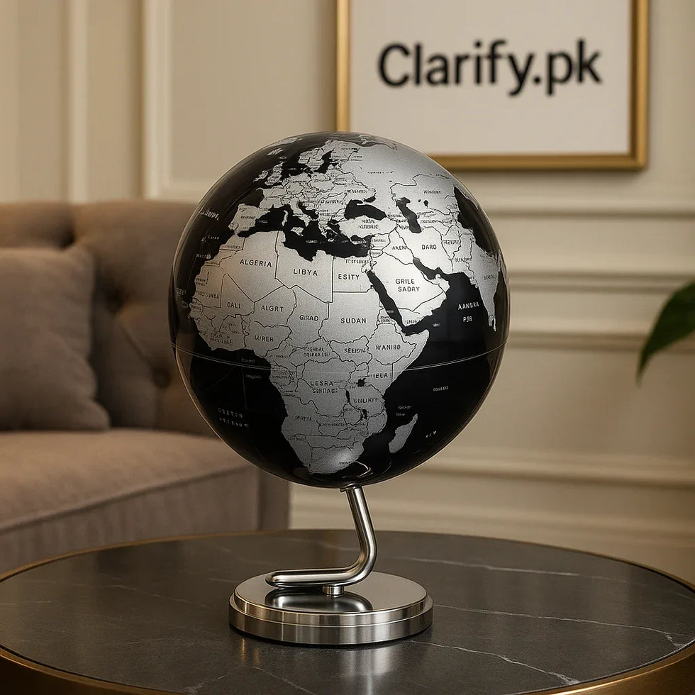 Movable World Globe – 360° Rotating Educational & Decorative Globe (Small) - Clarify.pk