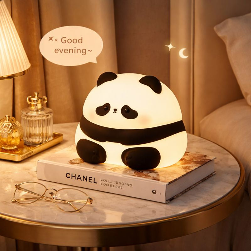 Cute Silicone Sitting Panda Lamp – Rechargeable Night Light AJF