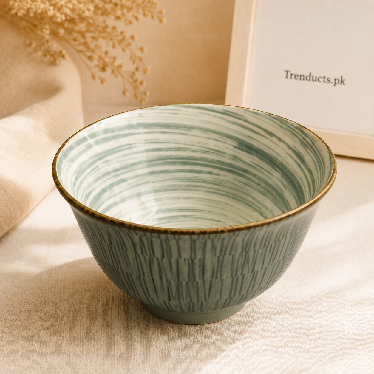 Danny Home Green Swirl Bowl - 4.75 Inch
