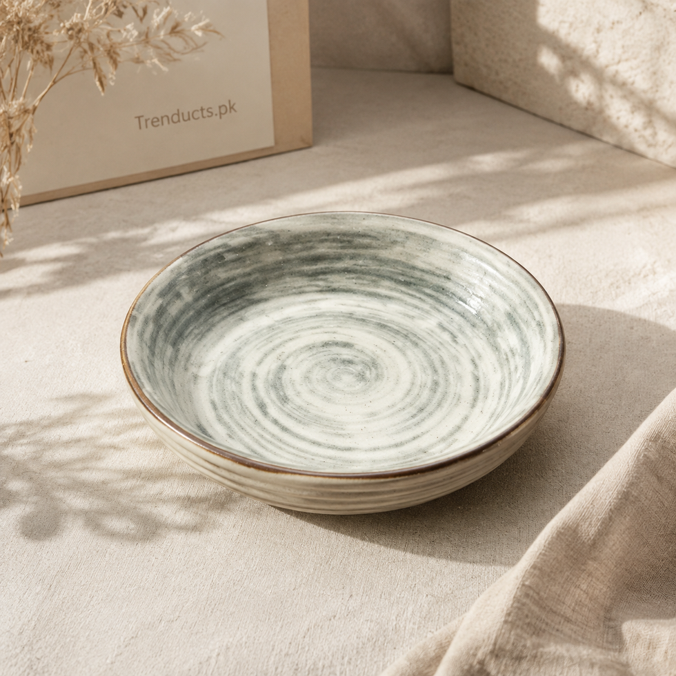 Danny Home Green Swirl Deep Plate - 8 Inch
