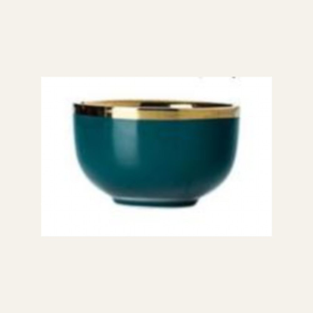 Danny Home Teal Gold Rim Bowl - 4.5 Inch