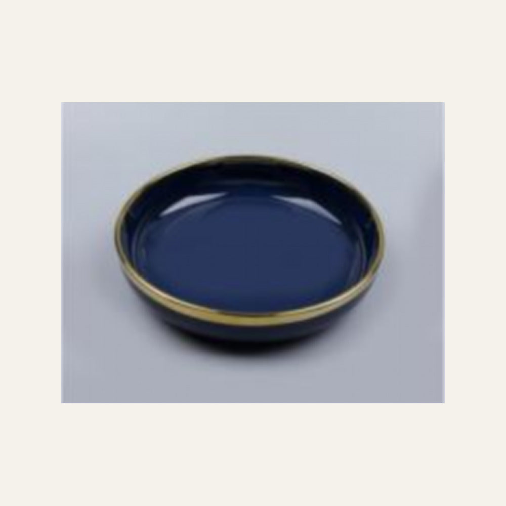 Danny Home Navy Gold Rim Plate - 7 Inch