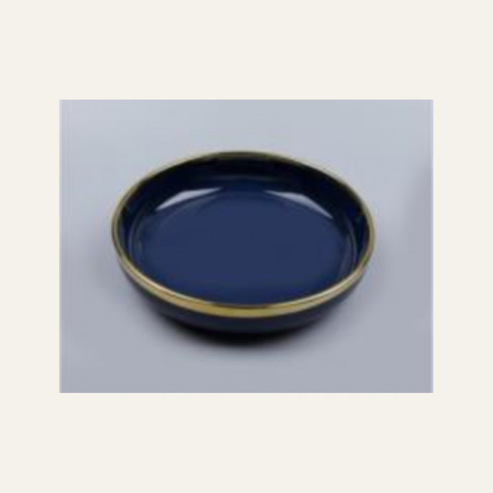Danny Home Navy Gold Rim Plate - 7 Inch